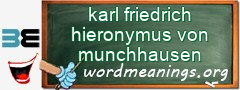 WordMeaning blackboard for karl friedrich hieronymus von munchhausen